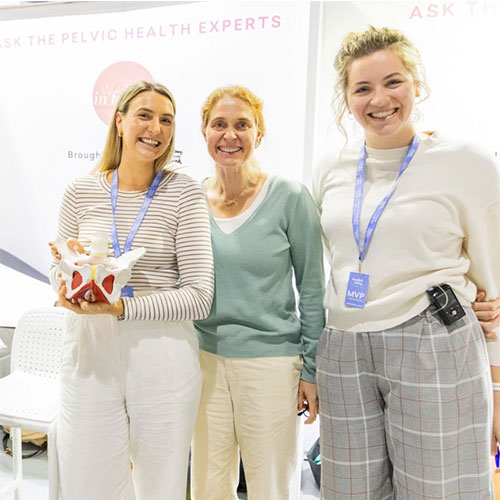 Group of three women experts at the Baby Expo in Sydney, capturing a moment during the event