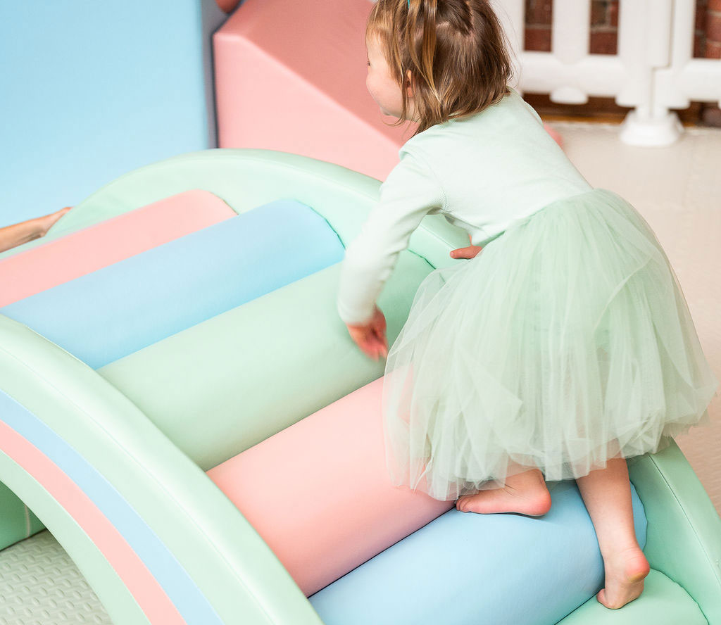 Toddler playing in the soft play area at the One Fine Baby Expo in Melbourne